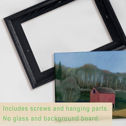 Image of Square 20x20 Canvas Floater Frame with 0.6 inch-0.9 inch Deep, Canvas Floating Frame for Oil Painting, Art Prints Artwork Frames(20 inchx20 inch,Black)