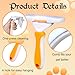 Pet Deshedding Tool, Stainless Steel Grooming Brush with One-Touch Hair Release, Green and Orange, Ergonomic Handle for Cats, Dogs, Rabbits (Orange)