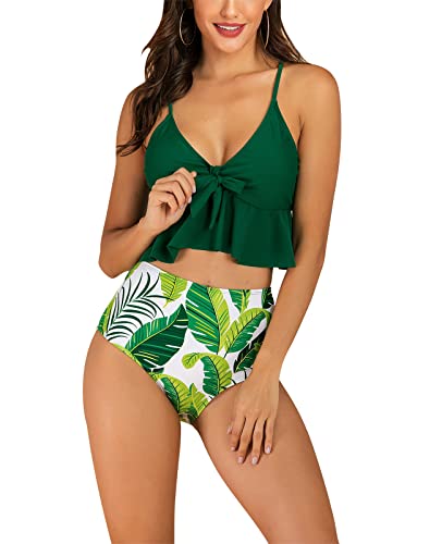 Comilaka Femme Maillot de Bain 2 Pieces Bikini Ensembles Maillots Deux pièces Bikini Set Taille Haute Push Up Cover