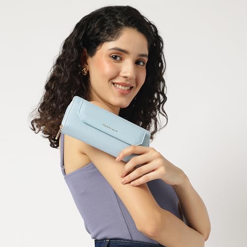 Image of Fastrack Women Compact Clutch | Stylish Clutch Purse with Semi PU Belt | Lightweight, Durable & Trendy Wallet for Girls & Ladies | Perfect for Casual & Party Use