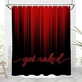 AAtter Red and Black Shower Curtain Burgundy Ombre Adult Bright Solid Decorative Men Asian Dark Funn
