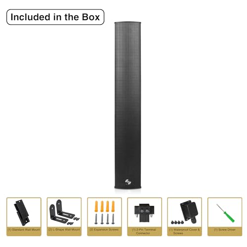 Altavoz de columna de matriz de línea compacto negro resistente a la intemperie 7