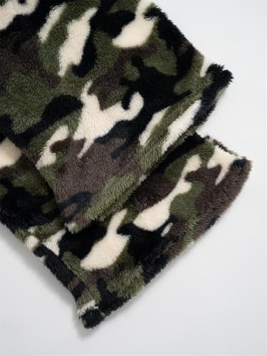 Image of VCM Leopard Print Pants Y2k High Waisted Baggy Trousers Drawstring Fluffy Cheetah Fuzzy Pajama Sleepwear