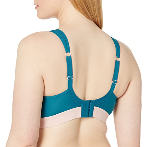 Panache Women's Plus-Size Non Wired Sports Bra, Teal/Pink, 32GG - Image 3