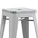 AC Pacific 24” Metal Backless Barstool Set of 2 – Country Rustic Style, Lightweight & Sturdy Build, Easy Assembly – Distressed White Finish
