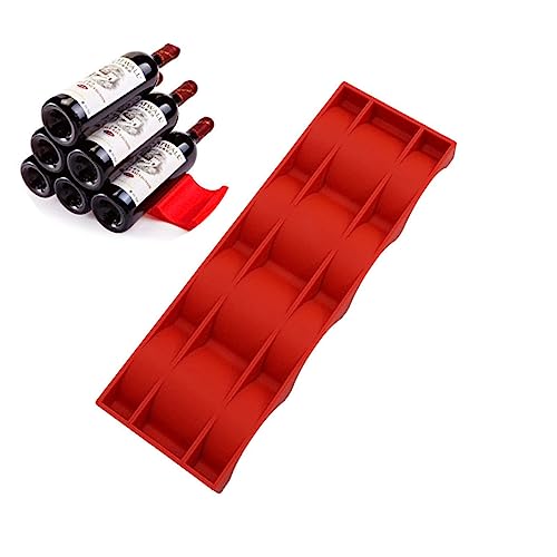 Mikinona Novelty Silicone Beverage Storage Rack Red Stacking Can Organizer for Fridge Pantry BBQ for Bottles Cans Party Bars Space-Saving Tool for Home Garage
