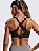 Model wearing CRZ YOGA Zip Front High Impact Sports Bra