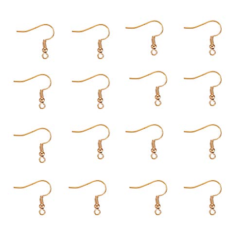 Pandahall 50pcs Tibetan Style Earring Hooks 18mm Iron Golden Ear Wires Finding for Jewelry Making