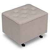 Delta Children Diamond Tufted Gliding Ottoman, Flax