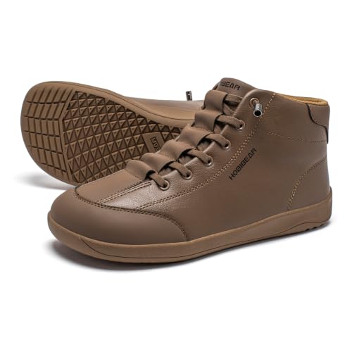 HOBIBEAR Minimalistische Barfußschuhe für Damen und Herren, kein Fallenlassen, weite Breite, wasserdicht, Trailrunning-Sneaker, khaki, 38.5 EU