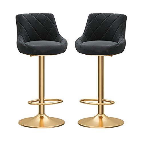 KKTX Juego de 2 taburetes de Bar, taburetes de Bar para Desayuno, Silla de Comedor | Asiento de cojín de Franela con Respaldo, Pub, cafetería, Sala, mostrador de Cocina