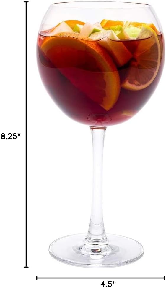 Restaurantware-Voglia Nude 20 Ounce Gin Balloon Glasses, Set Of 6 Crystal Red Wine Glasses - Laser-Cut Rim, Dishwasher-Safe, Fine-Blown Crystal Large Glass, For White or Red Wines or Sangria