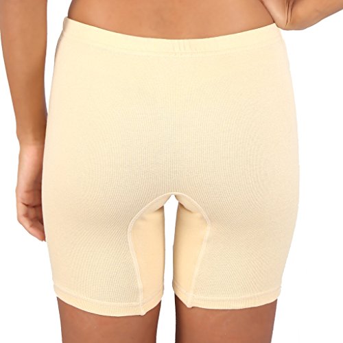 Image of Bralux Cycling Shorts for Women, Girls with Cotton Spandex Set of 3 - Multi Colour Rib Shorts