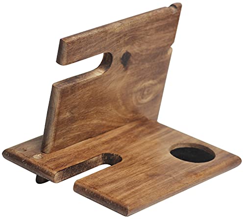 Wooden Docking Station For Phone And Watch, Nightstand Organizer Charging Station, Unique Design Compatible With All Mobile Phones Smartphones And Iphone13 By Abhandicrafts #TOP6