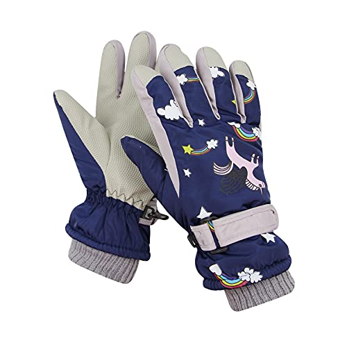 Image of RARITYUS Kids Cute Unicorn Gloves Waterproof Winter Ski Fleece Lined Snow Glove Thermal Warm Mittens for 3-9 Boys Girls