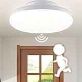 LED シーリングライト 人感センサー 10W 高輝度 2000lm 100W相当 6畳 4畳 3畳 LEDセンサーライト 屋内 人感 人感センサー付き 明暗センサー付き おしゃれ LEDライト LEDシーリングライト 照明器具 小型シーリングライト 人感センサーライト シーリング 30秒 小型 引っ掛け 薄型 玄関 廊下 トイレ 階段 工事不要 直径15cm PSE認証 (昼白色5000K)