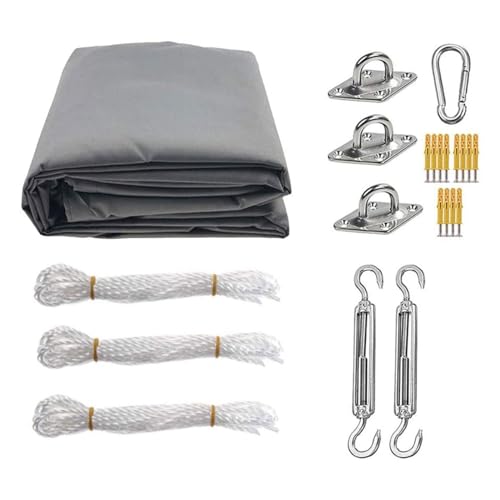 Voile d'ombrage imperméable anti-UV triangle vert pour aménagement de terrasse extérieure - 8