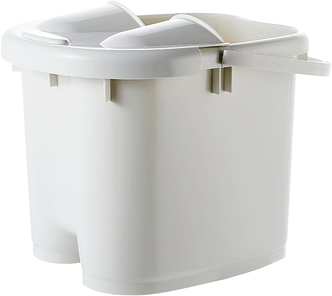 RYAKOIM 足湯 バケツ 深型 足湯 フットバス 足湯器 足洗いバケツ バケツ スチーム 泡脚桶 足浴鉢 フット浴槽 フットマッサージ 足湯バケツ 保温 バレル ペディキュア デトックス フットバス マッサージ ローラー付き フットバス 保温 バケツ (グレー,29*26*31)