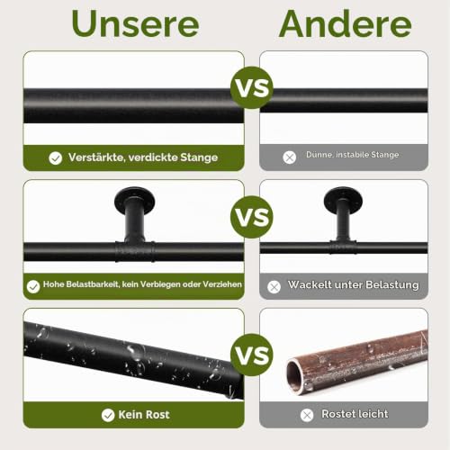 Bamworld Fenster-Pflanzenaufhänger für den Innenbereich, 160 cm, hängende Pflanzgefäße für Zimmerpflanzen, Hängestange, Fenster… – Ansicht 2