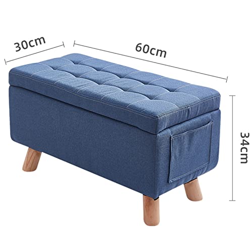Tabouret de rangement robuste de grande capacité en lin - 4