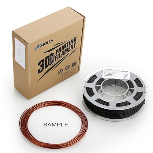 Image of AMOLEN PLA Filament,1.75mm 3D Printer Filament, Conductive Black Printing Filament PLA Dimensional Accuracy + /- 0.02 mm, Fit Most FDM Printer, 200g(Conductive Black)