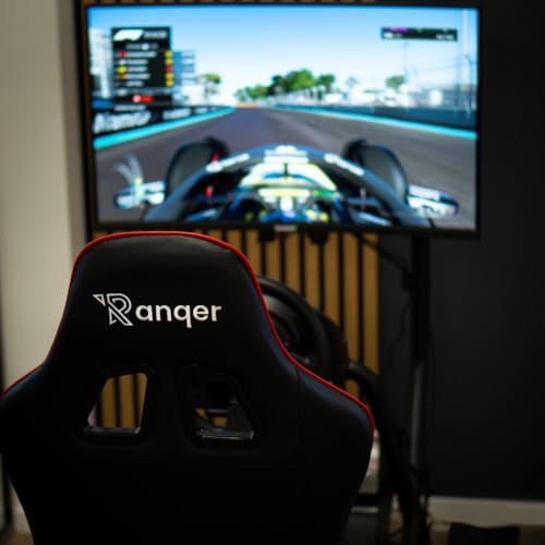 Ranqer Racing Simulator Stuhl Rennstuhl mit Stahlrahmen Racing Cockpit/Rennsimulations-Stühle Rückenlehne/Rennsimulator - verstellbar für Anfänger und Profis Metallrahmen E-Racer