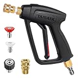 YAMATIC Pressure Washer Gun with 3/8" Swivel Quick Connector, High Power Washer Handle with M22-14mm