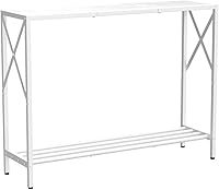 Vista 5 de Tajsoon Mesa consola, mesa de entrada industrial, mesa de sofá estrecha con estantes, mesa de entrada para entrada, pasillo, sala de estar