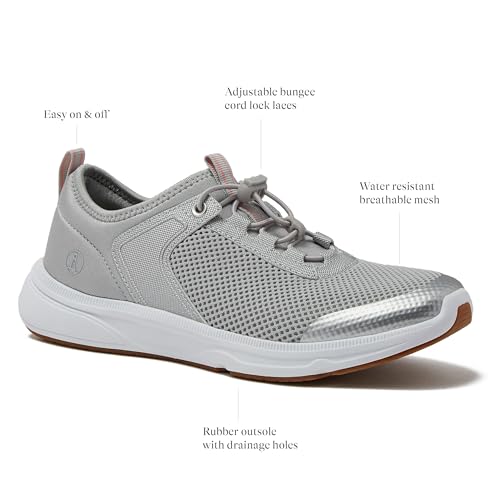 Lands' End Slip On Water Sneakers for Women with Quick Dry Mesh, Lightweight Sport Womens Water Shoes with Drainage Holes for Beach or Pool, Black or Silver, Adult Size 6-11 Water Shoes for Women2