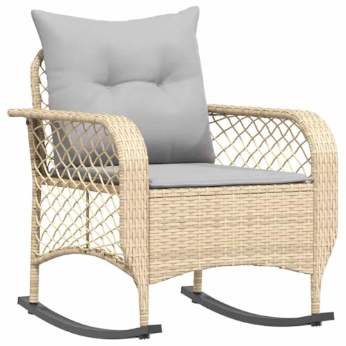 Mecedora de Jardín Beige: Rattan Sintético