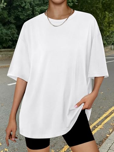 Image of Trendy Queen Womens Oversized T-Shirts Short Sleeves Workout Tops | Casual Summer Gym Tees Plus Size Fashion Clothes 2026