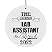 Retirement Gifts for LAB Assistant Ornament - The Legendary Has Retired 2022 - Thank You Technician Laboratory Medical Tech Research Phlebotomist - Circle Round Shaped Ceramic