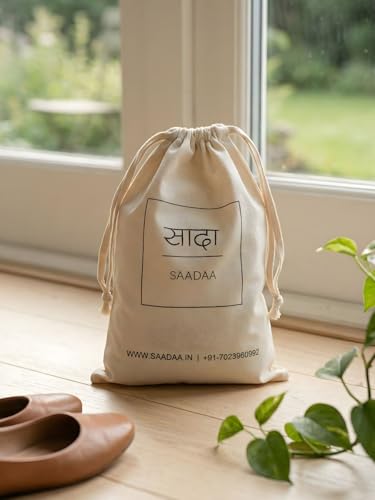 Image of Saadaa Cotton Shoe Bags for Travel Men & Women Drawstring Shoe Cover Organizer Pouch for Storage at Home & Gym Reusable Travelling Accessories Footwear Bags - Pack of 5 (Beige)