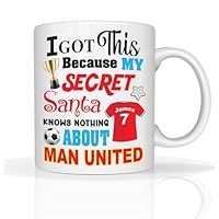 Star Online Personalised Funny Football Mug Manchester United Fans Gifts for Men Secret Santa Christmas Presents, Custom 11oz Ceramic Coffee Cup