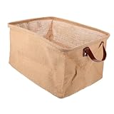 DECORNIJIA Cesta Portátil de Almacenamiento Multifuncional de Algodón y Lino para Baño y Ropa con Asa Resistente para Ropa Sucia Juguetes y Organización Hogar Camping y Viajes