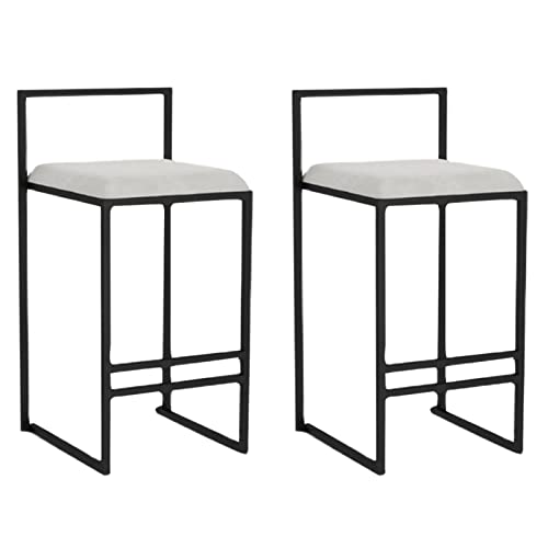 Tabourets hauts vintage industriel blanc avec dossier lot de 2 - 2