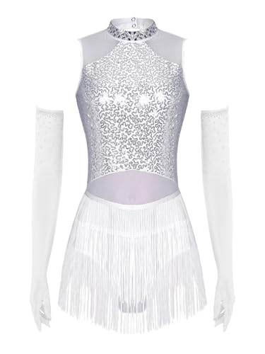 Danse latine tenue femme avec paillettes et franges pour spectacle