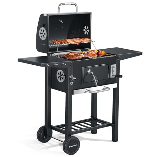 MASTER COOK Charcoal Grills with Two Foldable Side Tables, 353
