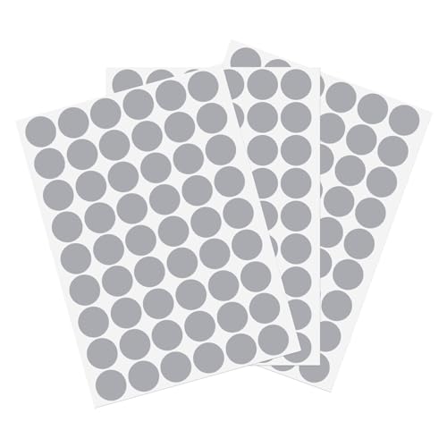 sourcing map 3 Sheet/162Pcs Screw Hole Cover Stickers, 21mm Dia PVC Self Adhesive Covers Caps Dustproof for Wood Furniture Cabinet Shelf Wardrobe, Gray