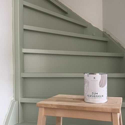 MissPompadour Klarlack matt 1L für Innen - Parkettlack, Holzlack farblos - Klarlack für Holz, Treppen, Parkett - Versiegelung für Kreidefarbe, Möbelfarbe, Möbellack - PU-Acryllack transparent