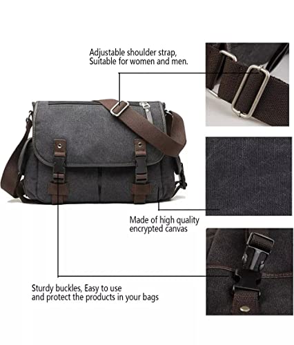 BAAD Bolsa Tiracolo Masculina Mensageiro Transversal Carteiro Bolsa de Ombro Casual (Cinza-preto)