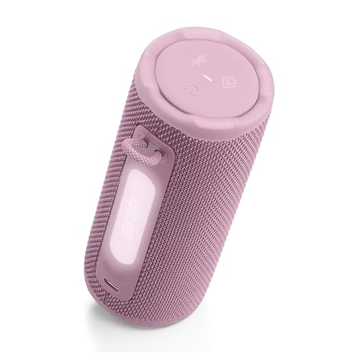 Image of JBL Grip - Compact Bluetooth Speaker with Bold Pro Sound and Ambient Light, up to 14 Hours of Playtime, Water, Dust and Drop-Proof (IP68), & Multi-Speaker Connection with Auracast (Pink)