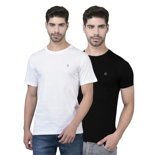 Image of Dollar Super Combed Cotton Mens Assorted Pack of 2 Solid T-Shirt