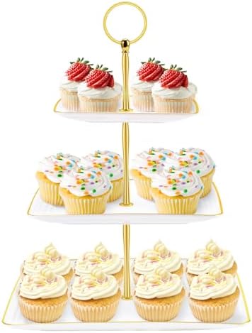 3 Tier Butterfly Cupcake Stand - Butterfly Theme Party Decor For Birthday, Baby Shower (12x15 Inch)
