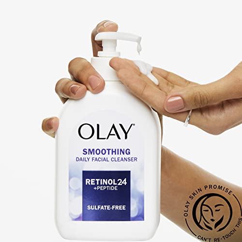 Olay Retinol 24 + Peptide Face Wash, Smoothing, Sulfate-Free, 16 Oz #TOP3