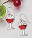 Dangle Earrings - Red Wine Glass Earrings; French Wire Backs