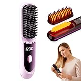 Hair Straightener, Kabellose Haarglätterbürste 2026, Beheizte Haarbürste, 3 Modi, Stylingbürsten Mit LCD-Bildschirm für Reisen und täglichen Gebrauch, Haarschonendes Langlebiges Design (Lila)