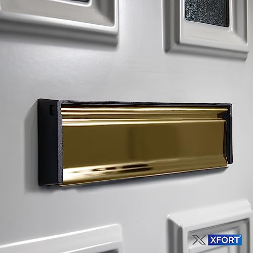 Xfort MailPlate 10" Letterplate Polished Brass, Premium Draught Proof Postal Letterbox - Image 4