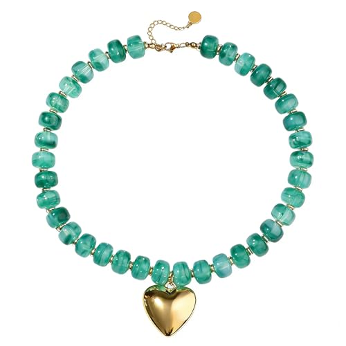 joymiao Statement Necklace Chunky Beaded Necklace Colorful Beaded Necklaces by joymiao - Used condition - US$10.30