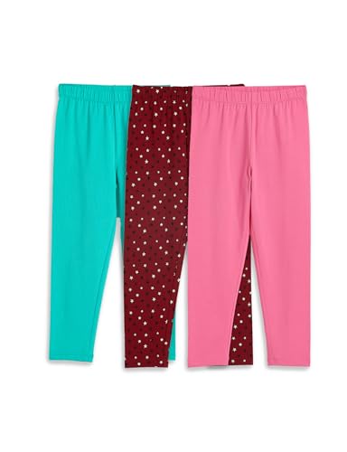 Image of Amazon Brand - Symbol Girl's Cotton Jersey Stretchable Leggings | Ankle Length | Aged 2-14 Years